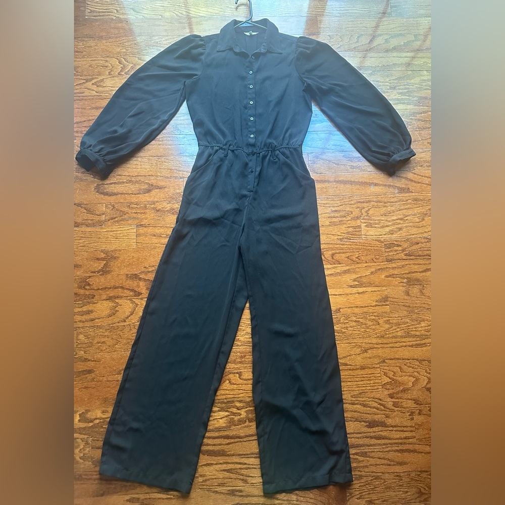 Max Studio Classic Black Long Sleeve Jumpsuit Size S - Picture 4 of 6